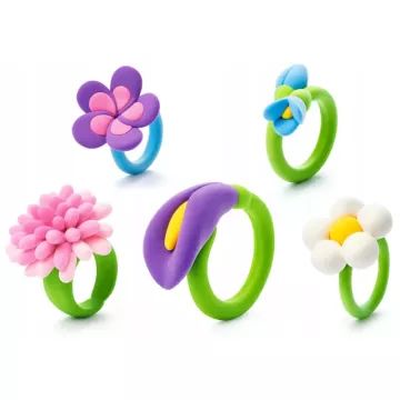 Hey Clay: Bijou gyűrű készítő gyurmaszett - Virágok - . kép