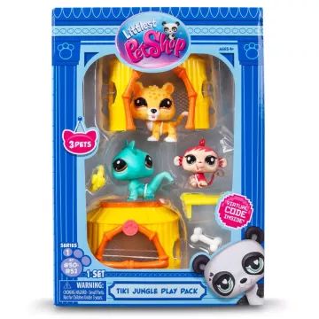 Littlest Pet Shop: Zestaw figurek, seria 1 - 3 sztuki - Dżungla - .zdjęcie 