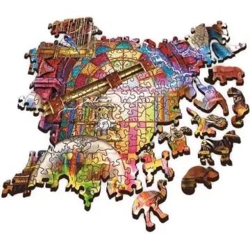 Trefl Puzzle Wood Craft: Varázsműhely – 1000 darabos puzzle fából CSOMAGOLÁSSÉRÜLT - . kép