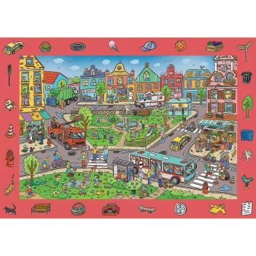 Trefl: Spy Guy Kisvárosi nyomozós képkereső puzzle - 100 darabos - . kép