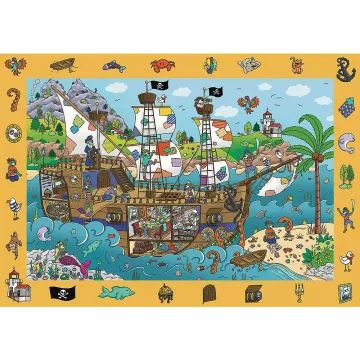 Trefl: Spy Guy Kalózhajó nyomozós képkereső puzzle - 100 darabos - . kép