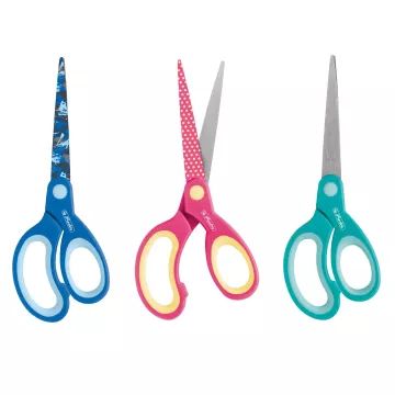 Forbice scolastica Herlitz Design, punta fine, 17 cm, per destrimani – vari modelli - .immagine