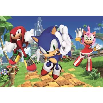 Clementoni: Sonic, il riccio e i suoi amici - puzzle da 104 pezzi - .immagine