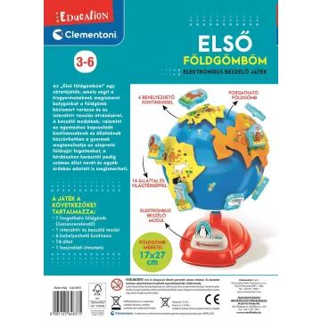 Clementoni: Mój pierwszy interaktywny globus - język węgierski - .zdjęcie 