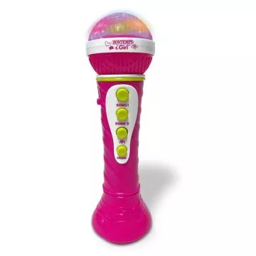 Bontempi: Karaoke speelgoedmicrofoon met lichteffecten - roze - .afbeelding