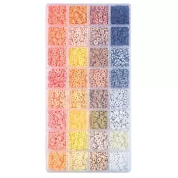 Conjunto de contas de argila para fazer pulseiras - multicoloridas - .Imagem