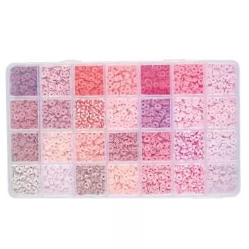 Mega karkötőkészítő készlet agyaggyöngyökkel - rózsaszín - . kép