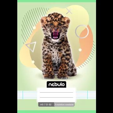 Nebulo: Caderno pautado com estampas de animais, 3ª série, 12-32, A5 - várias opções - .Imagem