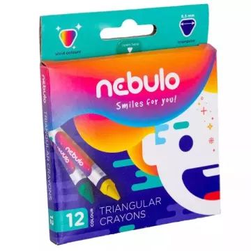 Nebulo: Trekantet farvekridt, 9 cm - 12 stk. - .billede
