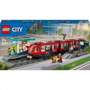 LEGO® City Stadtzentrum Bahnhof und Straßenbahn 60423 - . bild aus
