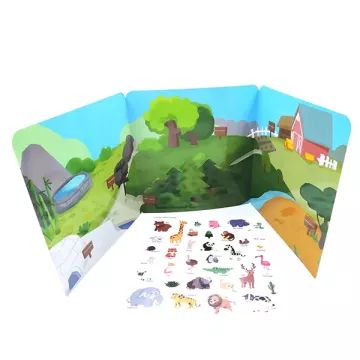 Książka edukacyjna z naklejkami - zwierzęta - .zdjęcie 
