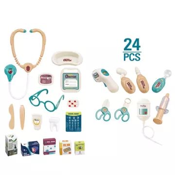 Orvosi kézikocsi játékszett - 24 db-os - . kép