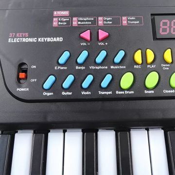 37-Tasten-Synthesizer mit Mikrofon - schwarz - . bild aus