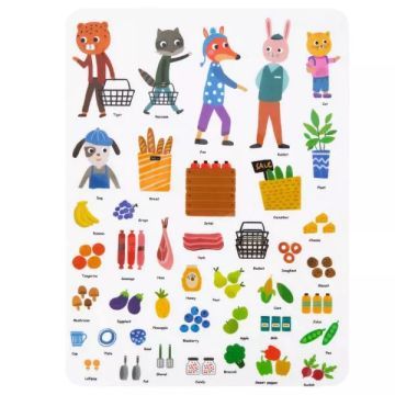 Tooky Toy: Állat mintás foglalkoztató könyv szilikonmatricákkal - . kép