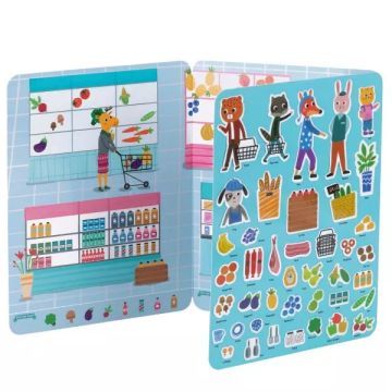 Tooky Toy: Állat mintás foglalkoztató könyv szilikonmatricákkal - . kép