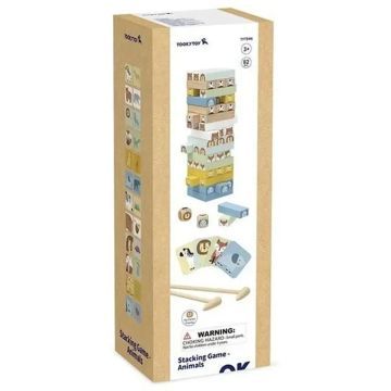Tooky Toy: Drewniane klocki konstrukcyjne ze zwierzętami - .zdjęcie 