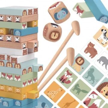 Tooky Toy: puidust loomakujuline osavus-ehitusmäng - .pilt