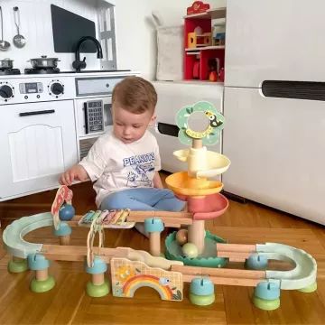 Tooky Toy: Conjunto de Construção de Pista de Bolas Arco-íris - .Imagem