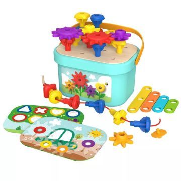 Tooky Toy: Zestaw konstrukcyjny w wiaderku - Ogród - .zdjęcie 