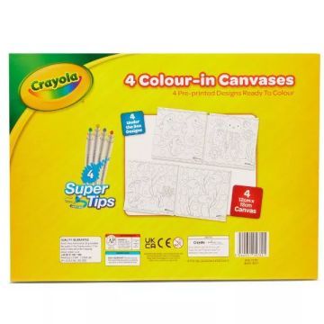 Crayola: Tela com estampas marinhas, caneta para colorir, 12 x 12 cm - conjunto de 4. - .Imagem
