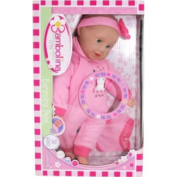 Bambolina: Magyarul beszélő játékbaba előkével - 34 cm - . kép