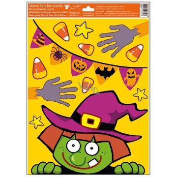 Vicces halloween mintás ablakmatrica, 42 x 30 cm - többféle - . kép