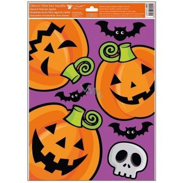 Vicces halloween mintás ablakmatrica, 42 x 30 cm - többféle - . kép