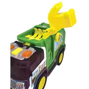 Dickie: Caminhão de Reciclagem com Luz e Som, 30 cm - Verde-Amarelo - .Imagem