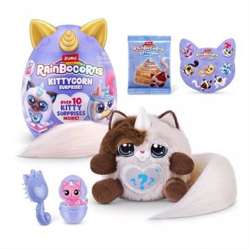 Zuru Rainbocorns Kittycorn pārsteiguma mīkstā rotaļlieta, 9. sērija – 19 cm - .attēls