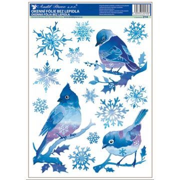 Raamsticker met kerstmotief, 37 x 29 cm, blauw - diverse soorten - .afbeelding
