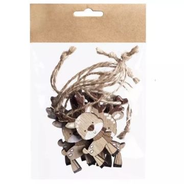Decorazione renna Rudolph, legno, 4 x 6 cm - .immagine