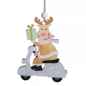 Motorozó karácsonyi figurák akasztóval, fa - többféle - . kép