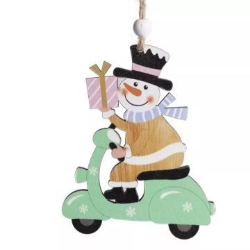 Motorozó karácsonyi figurák akasztóval, fa - többféle - . kép