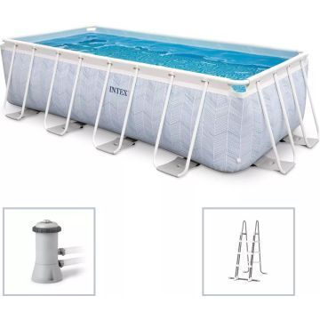 Intex: Szögletes fémvázas medence - 400 x 200 x 100 cm - . kép