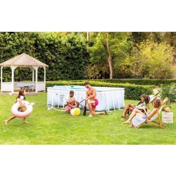 Intex: Szögletes fémvázas medence - 400 x 200 x 100 cm - . kép