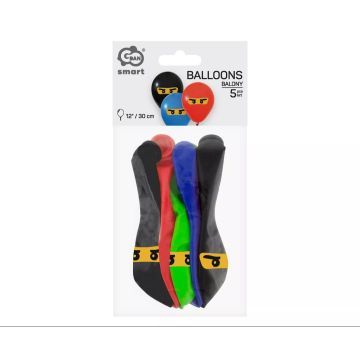 Set di palloncini con motivo ninja - 5 pezzi - .immagine