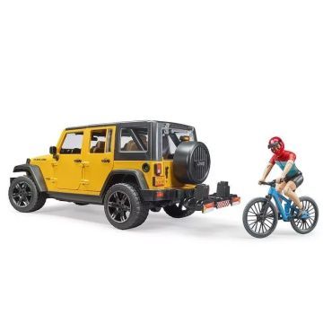 Bruder: Jeep Wrangler Rubicon Unlimited autó és kerékpáros figura szett - . kép