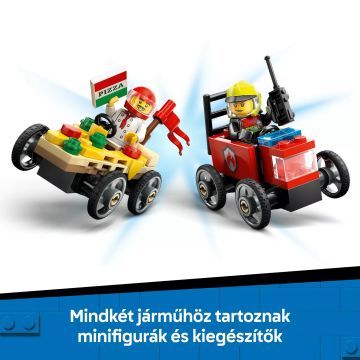 LEGO® City Pizzásautó vs. tűzoltóautó, versenyautós csomag 60458 - . kép