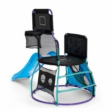 Plum: My First Activity Tower turn de joacă cu tobogan și coș de baschet - 260 x 100 x 143 cm - .foto
