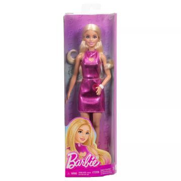 Barbie: Fashionista divatbaba fényes pink ruhában - . kép