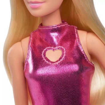 Barbie: Fashionista divatbaba fényes pink ruhában - . kép