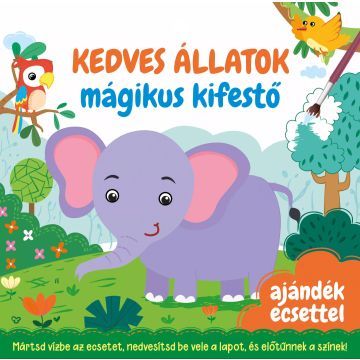 Carte de colorat magică cu pensulă - animale drăguțe
