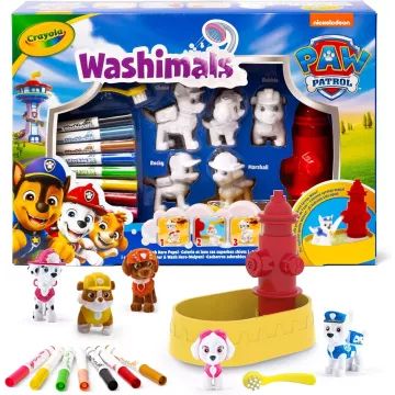 Crayola Washimals: Kleur- en wasbare Paw Patrol figuurenset cadeauverpakking - met 5 figuurtjes - .afbeelding