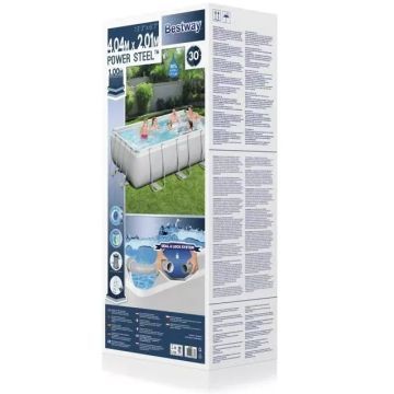 Bestway: Capri Power Steel szögletes fémvázas medence szett - 404 x 201 x 100 cm - . kép