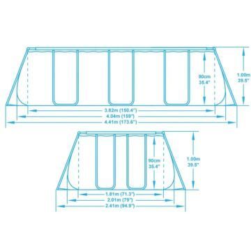 Bestway: Capri Power Steel szögletes fémvázas medence szett - 404 x 201 x 100 cm - . kép