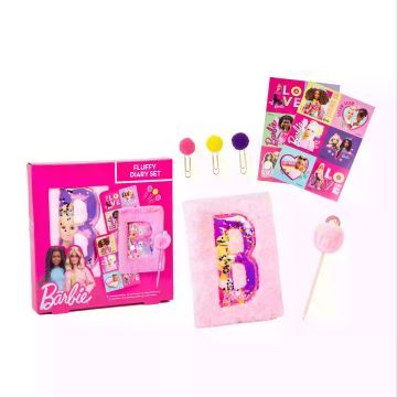Barbie : Coffret de journal créatif à couverture peluche - .image