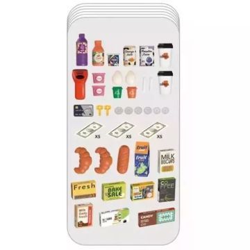Szupermarket játékszett kosárral - 52 db-os CSOMAGOLÁSSÉRÜLT - . kép