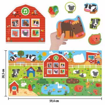 Headu: živali na kmetiji - Montessori sestavljanka - .slika