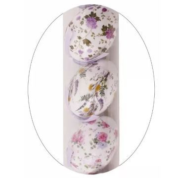 Dekortojás szett lila virágmintákkal, 6 cm - 6 db-os - . kép