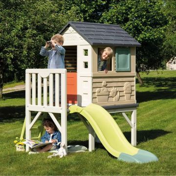 Smoby Life : Maison de jeu sur pilotis avec toboggan aquatique - .image